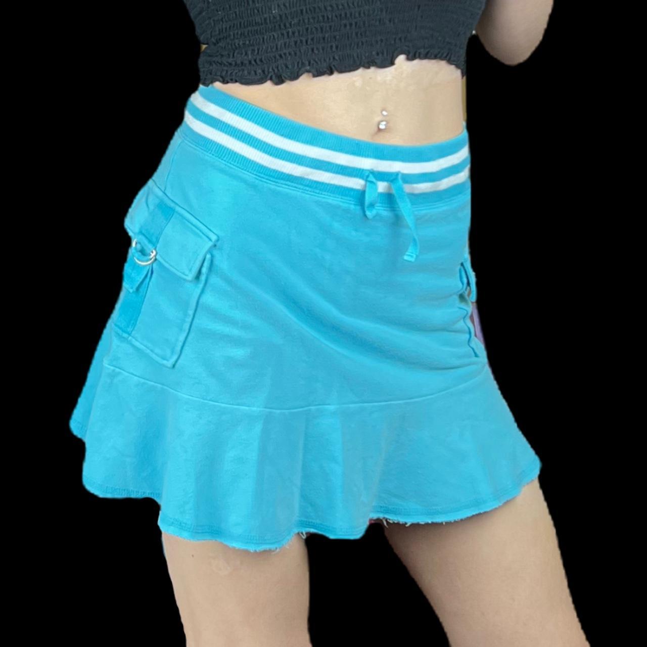 mini cargo skirt teal blue cargo mini skirt... Depop