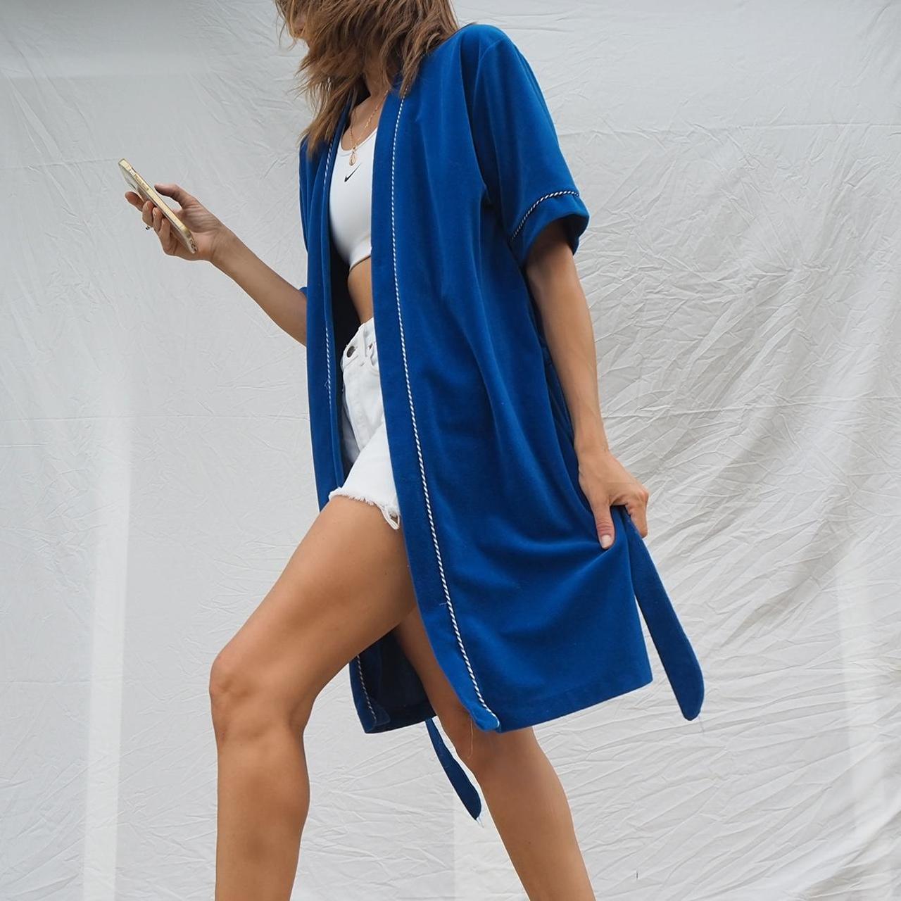 Target Women's Blue and White Robe Depop