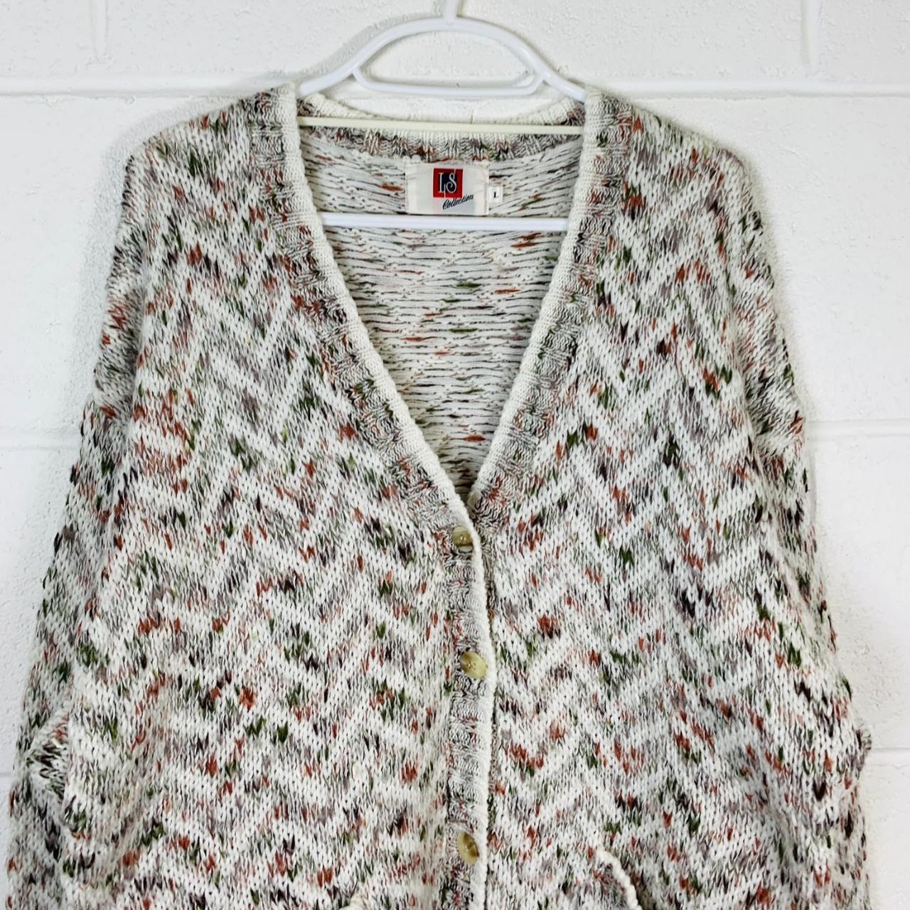 Product Image 1 - Vintage abstract knitted cardigan 

White