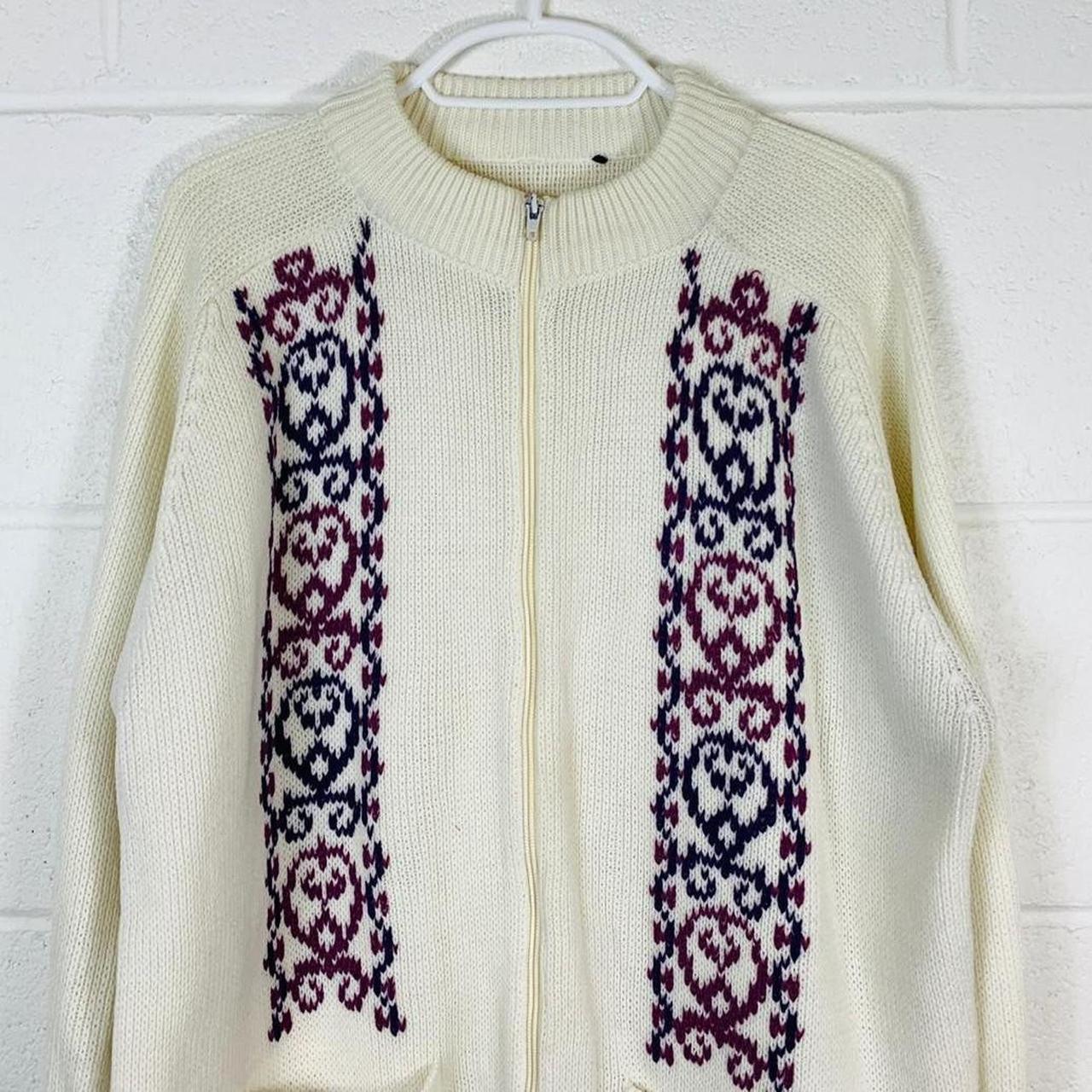 Product Image 1 - Vintage abstract knitted cardigan 

White