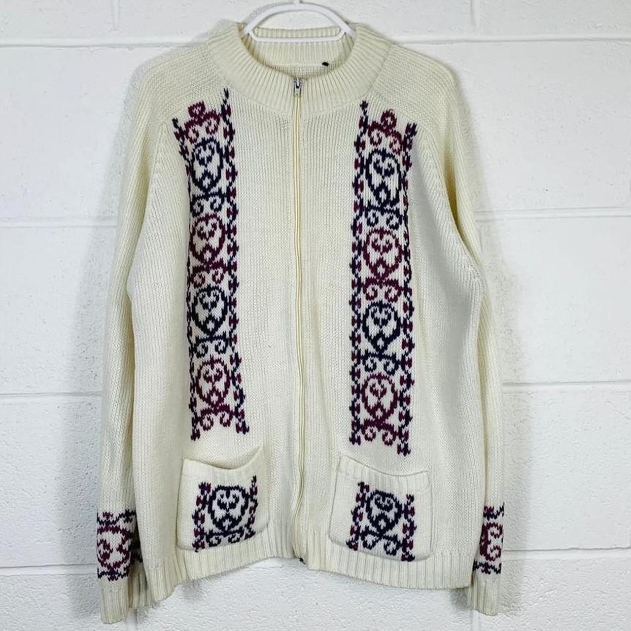 Product Image 2 - Vintage abstract knitted cardigan 

White