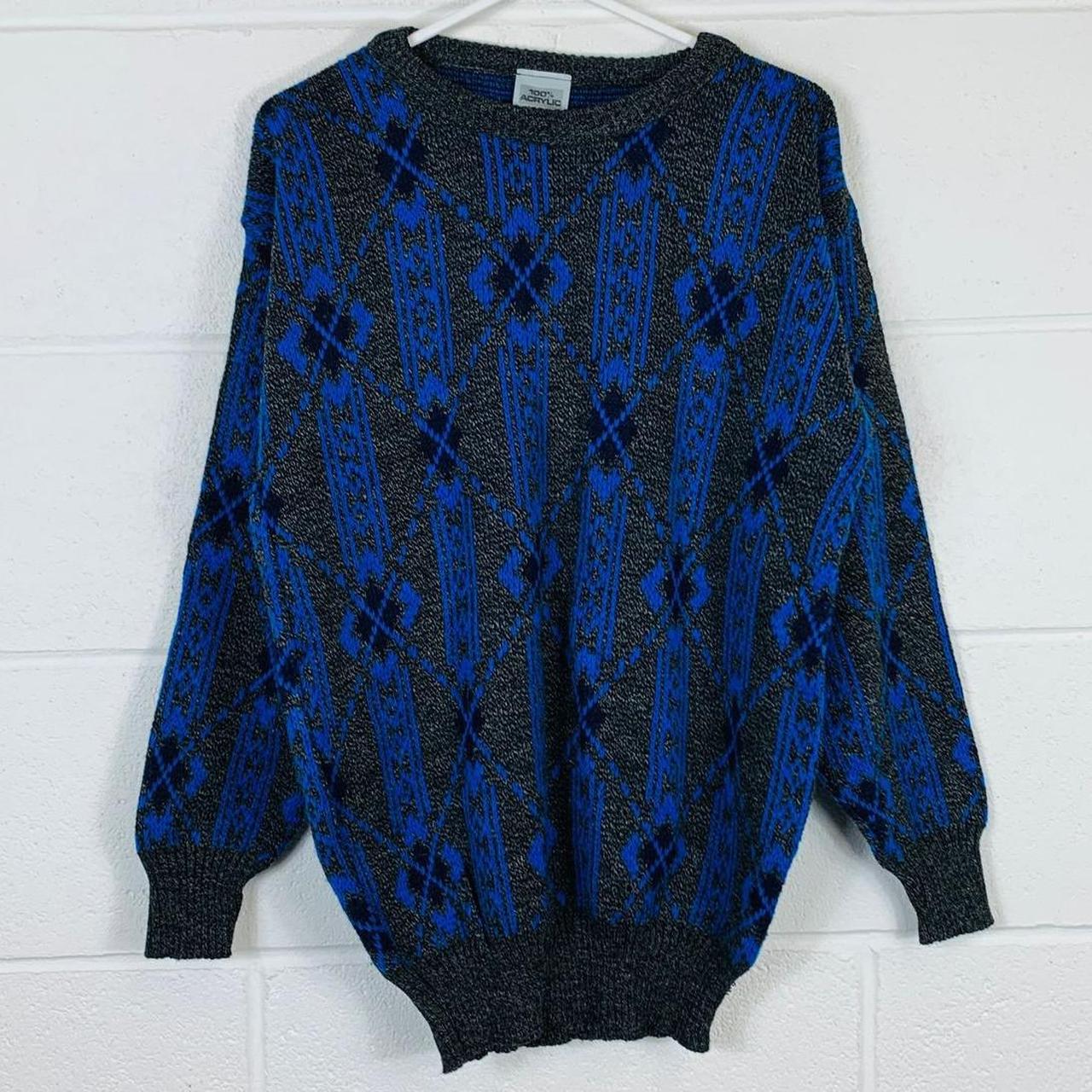 Product Image 2 - Vintage abstract knitted jumper

Blue and