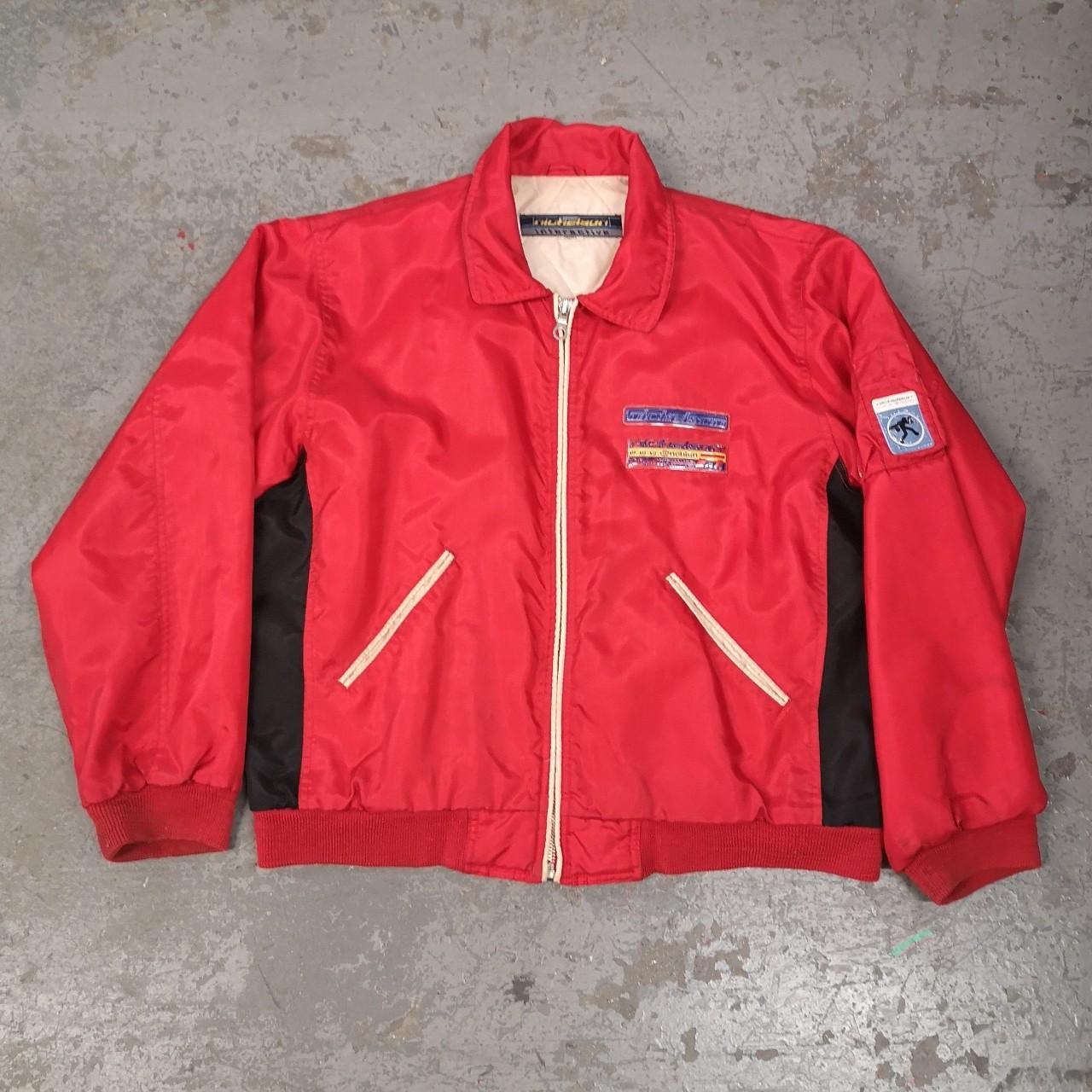 Vintage Nickelson Jacket Red 90s bomber jacket... - Depop