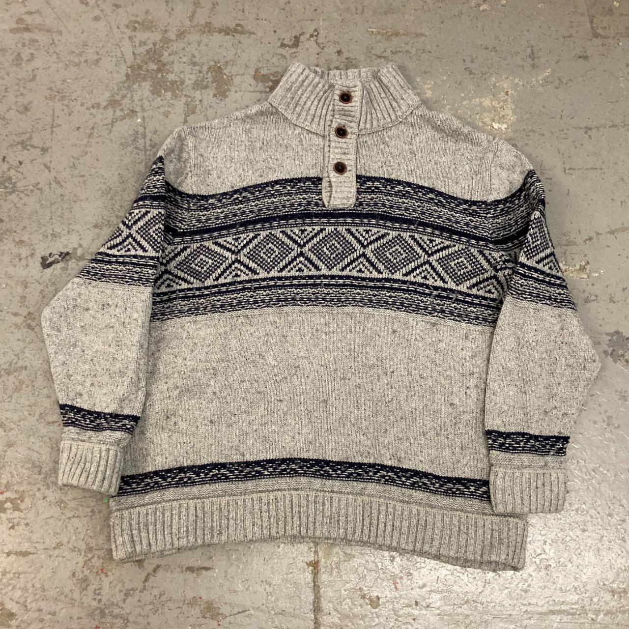 Vintage abstract knitted jumper Funky Cottagecore... - Depop