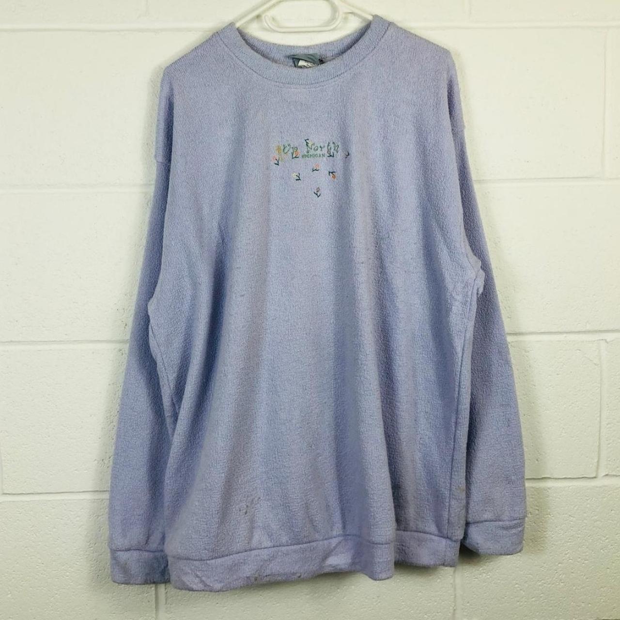 Vintage USA Sweatshirt Light purple jumper with... - Depop