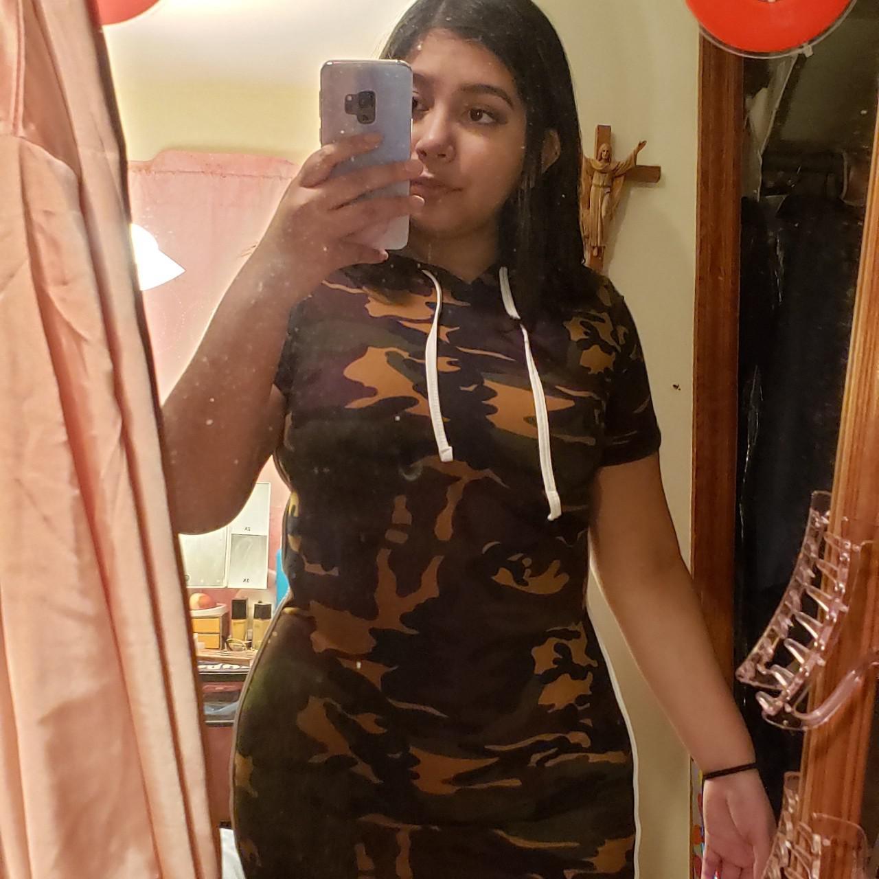 Camo dress with hood super soft Depop