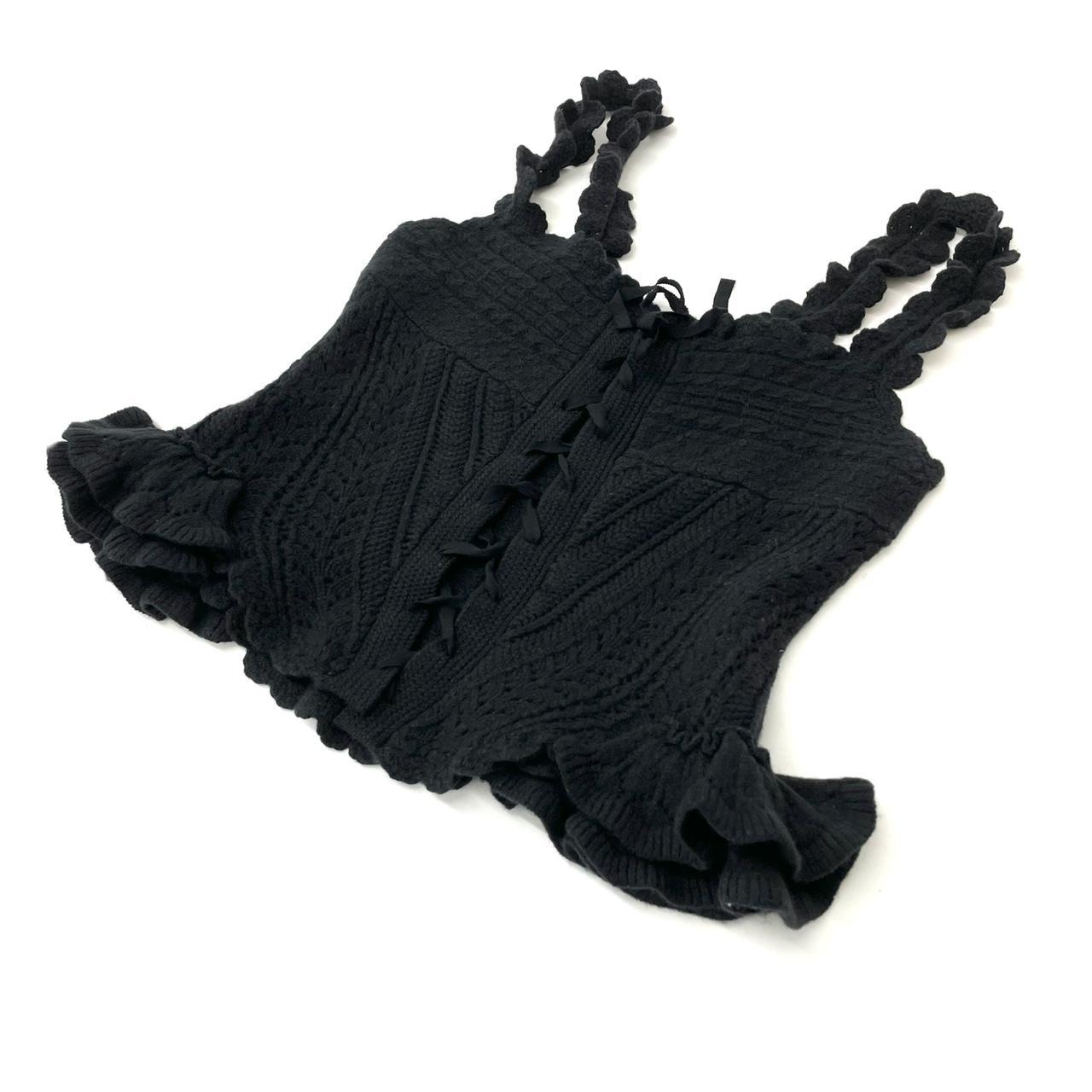 Corset top with metallic yarn, QS x ELIF - black