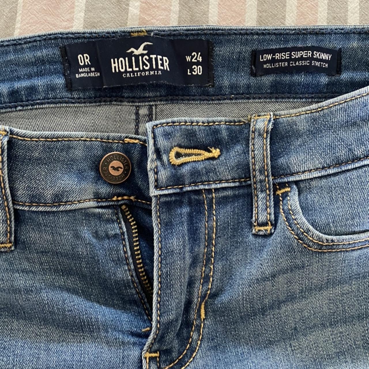 LOW RISE hollister jeans size 0, worn little less... - Depop