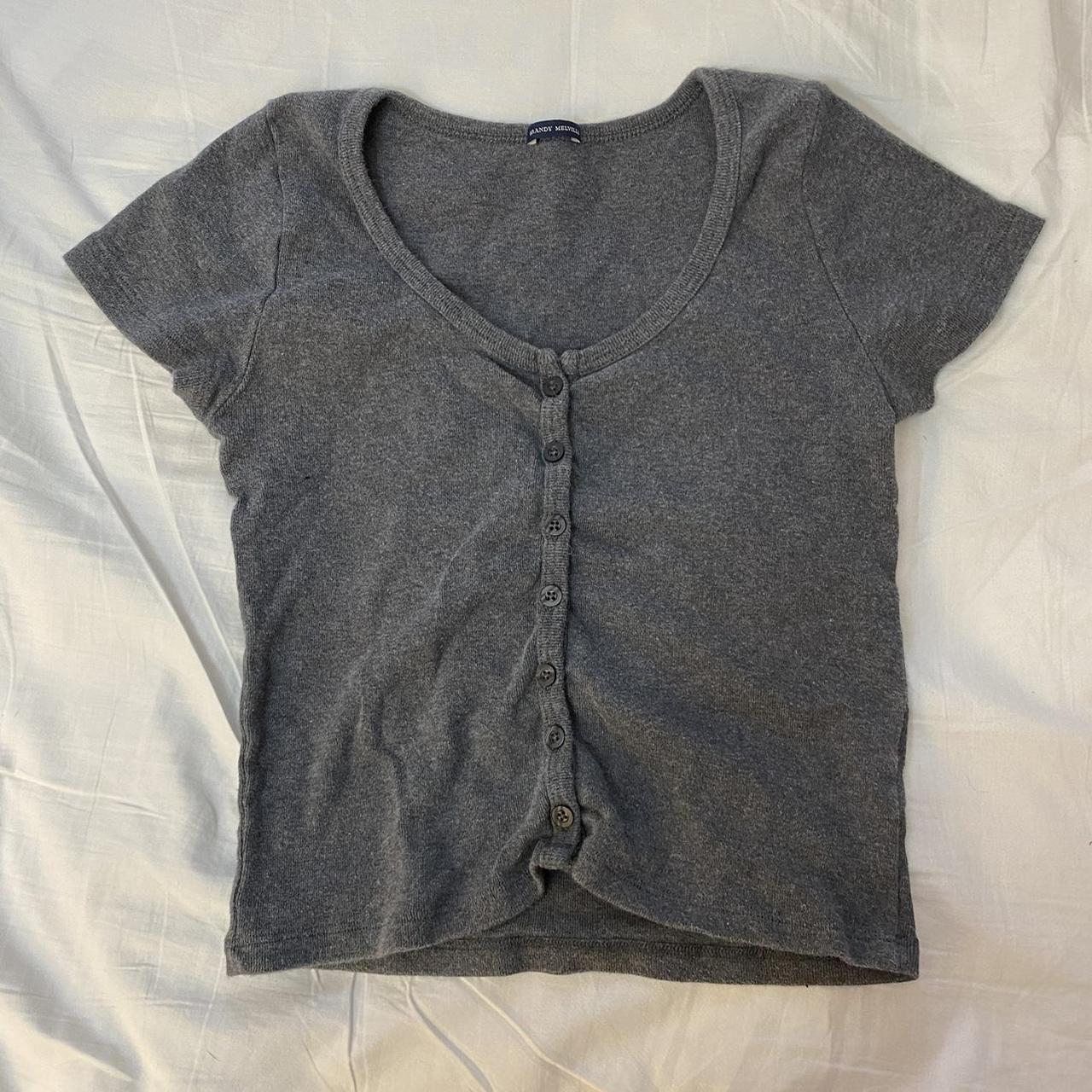 Brandy Melville John Galt Light Gray Zelly Top One... - Depop