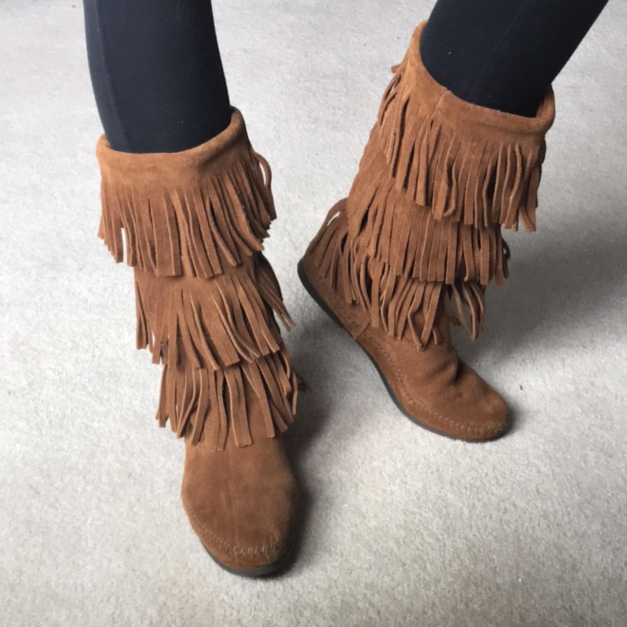 minnetonka fringe boots sale