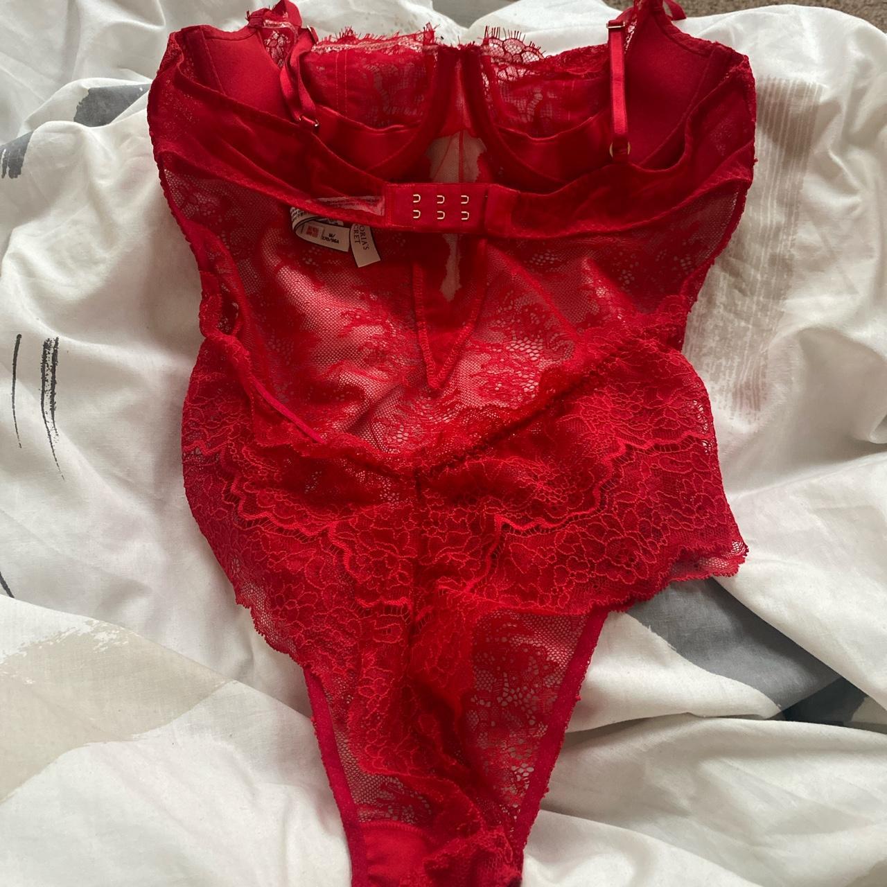 Victoria secret red bodysuit worn for about 10 mins... Depop