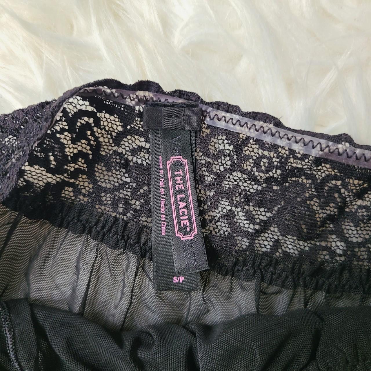 Vintage Victoria's Secret y2k Black Rose Mesh... - Depop