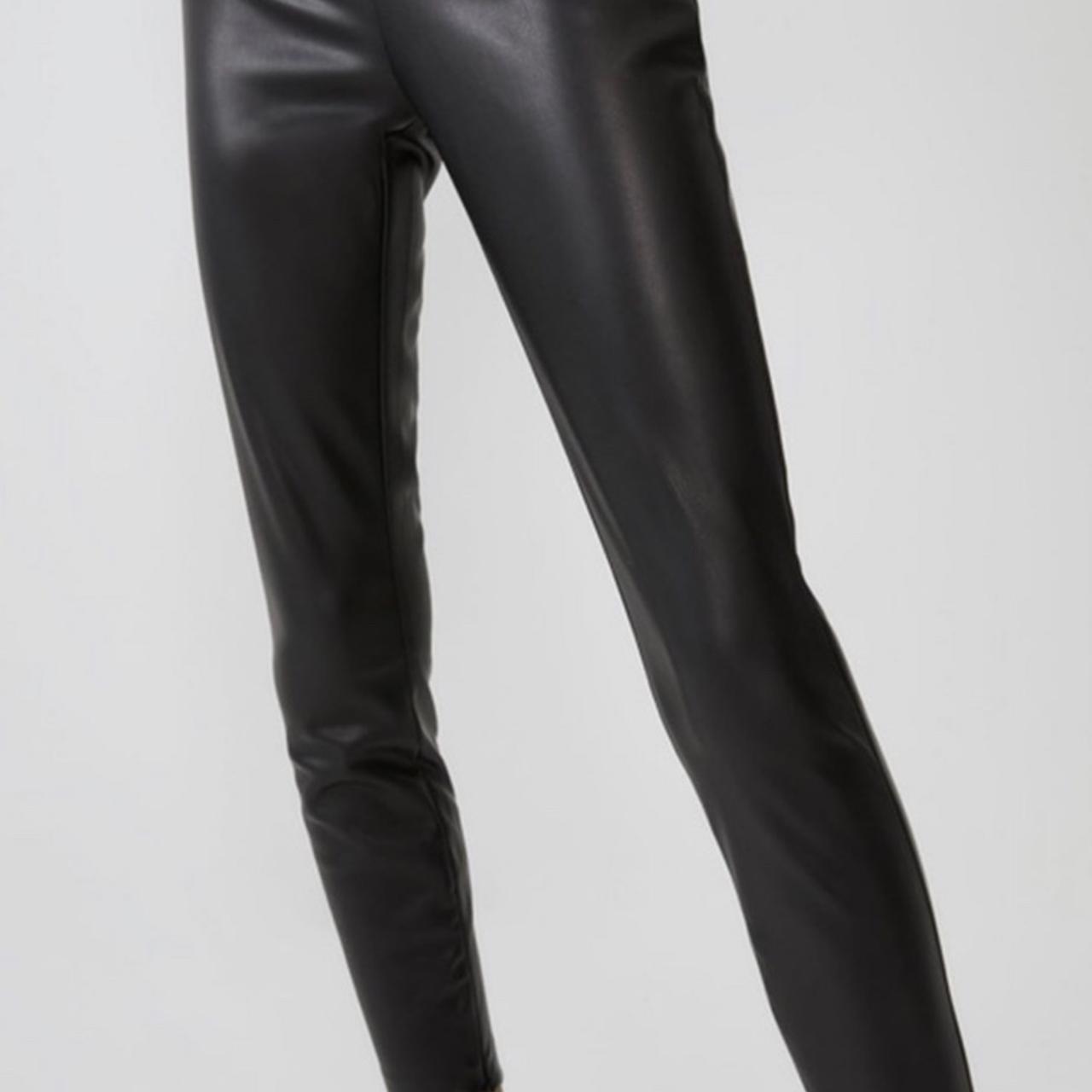 BOSS - Regular-fit leather trousers with wide leg