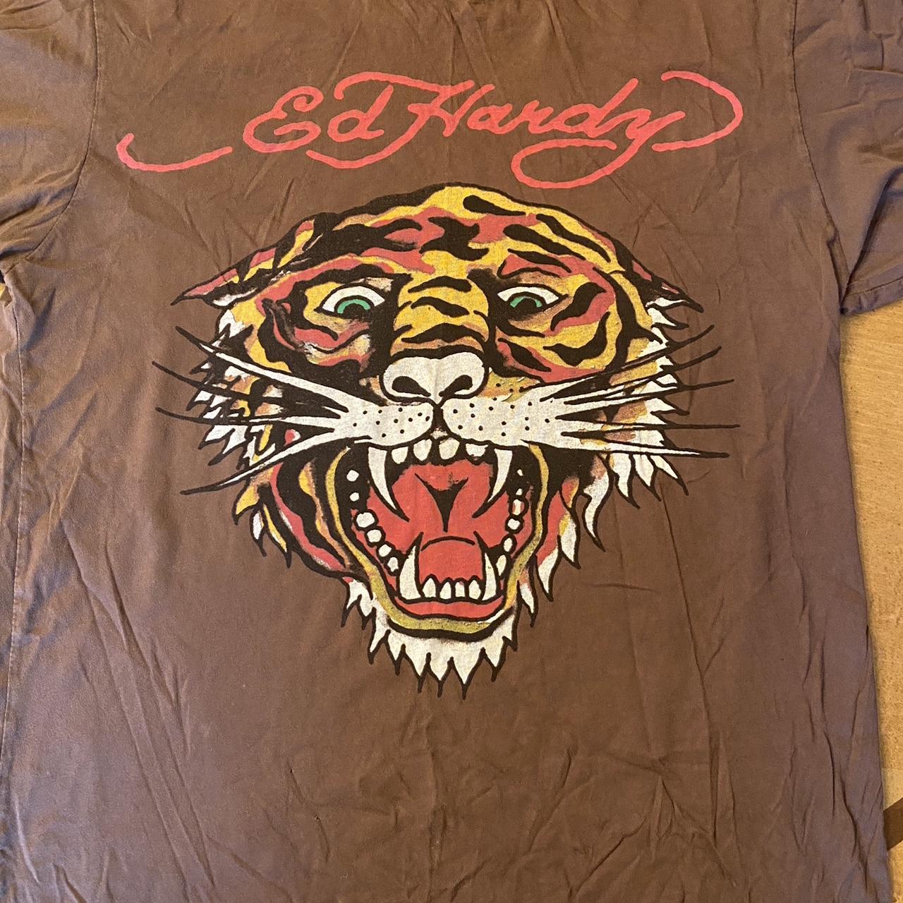 Ed Hardy tiger tshirt - Depop