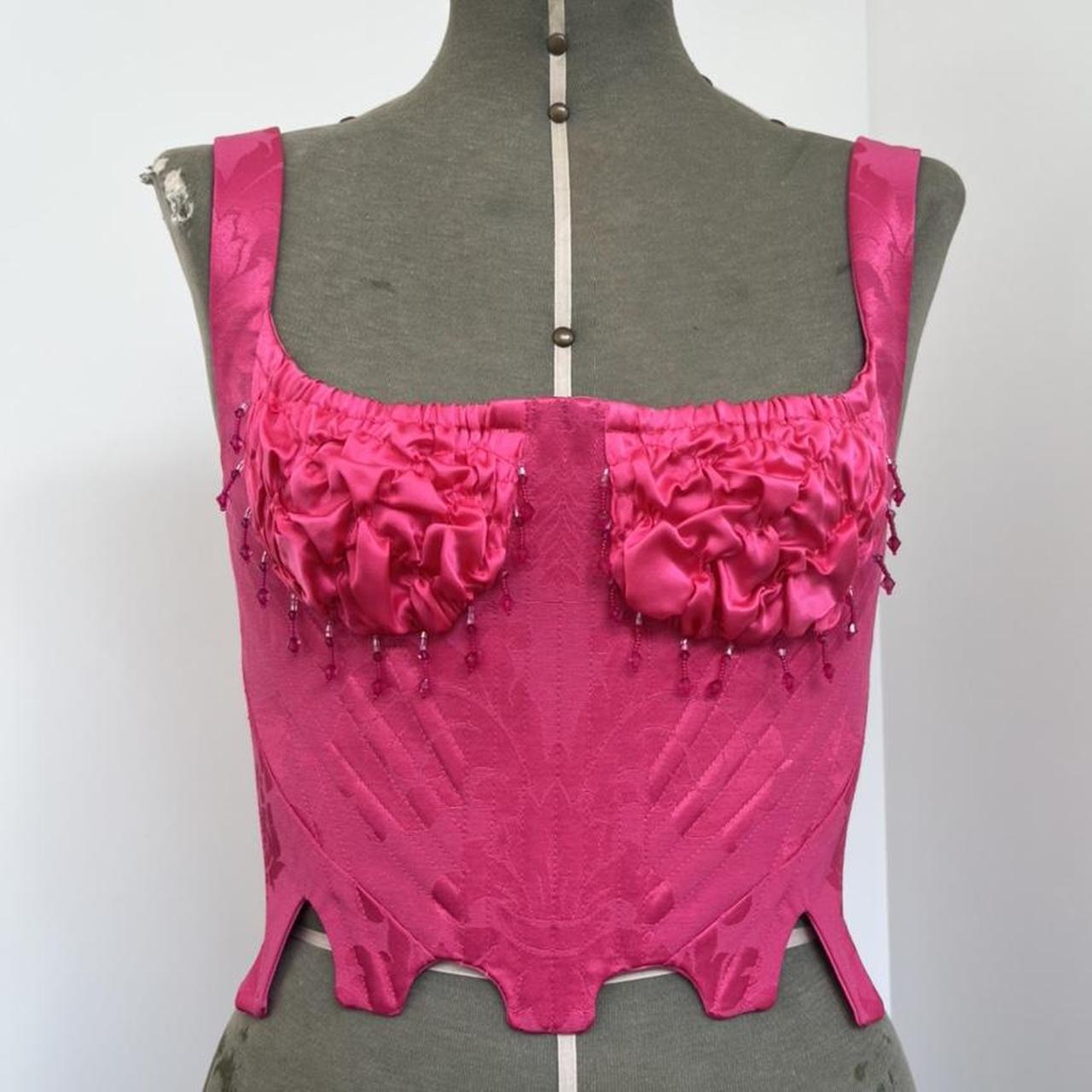 Women's Pink and Red Corset | Depop