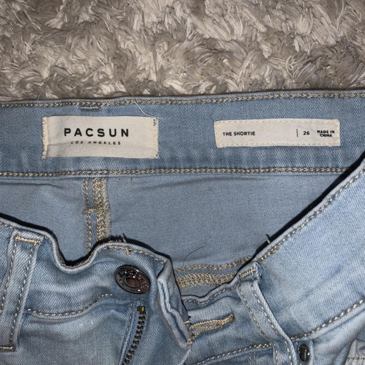 Pacsun light wash blue jean shorts The shortie... - Depop