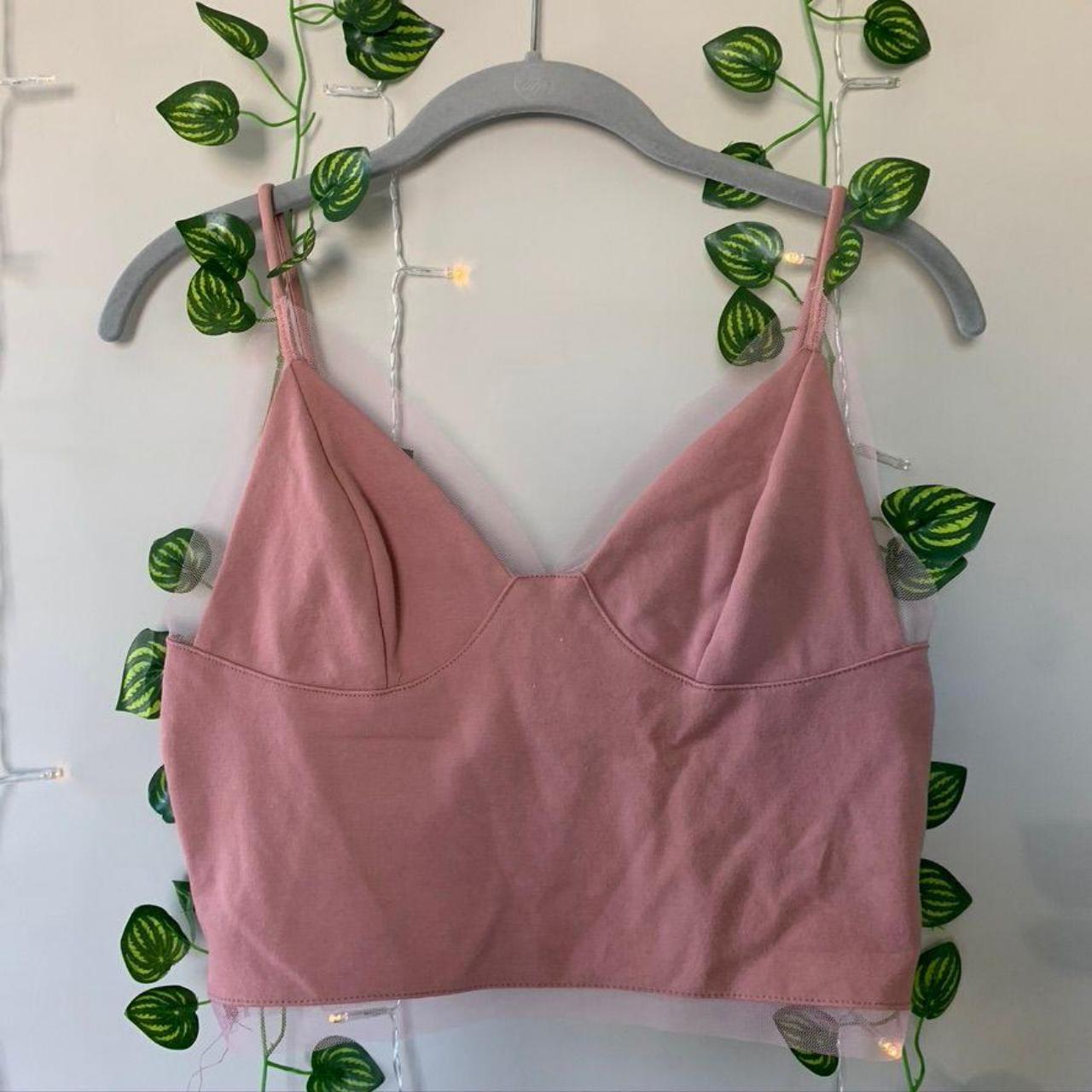 Urban Outfitters Pink Baby Doll Cami Crop... - Depop