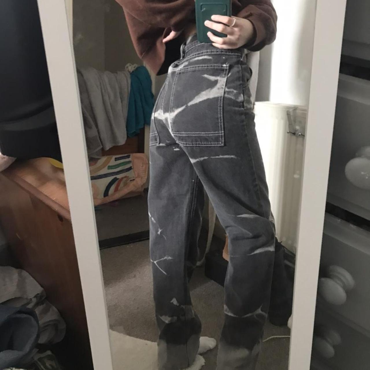 Really cool y2k straight leg high waisted grey jeans... - Depop