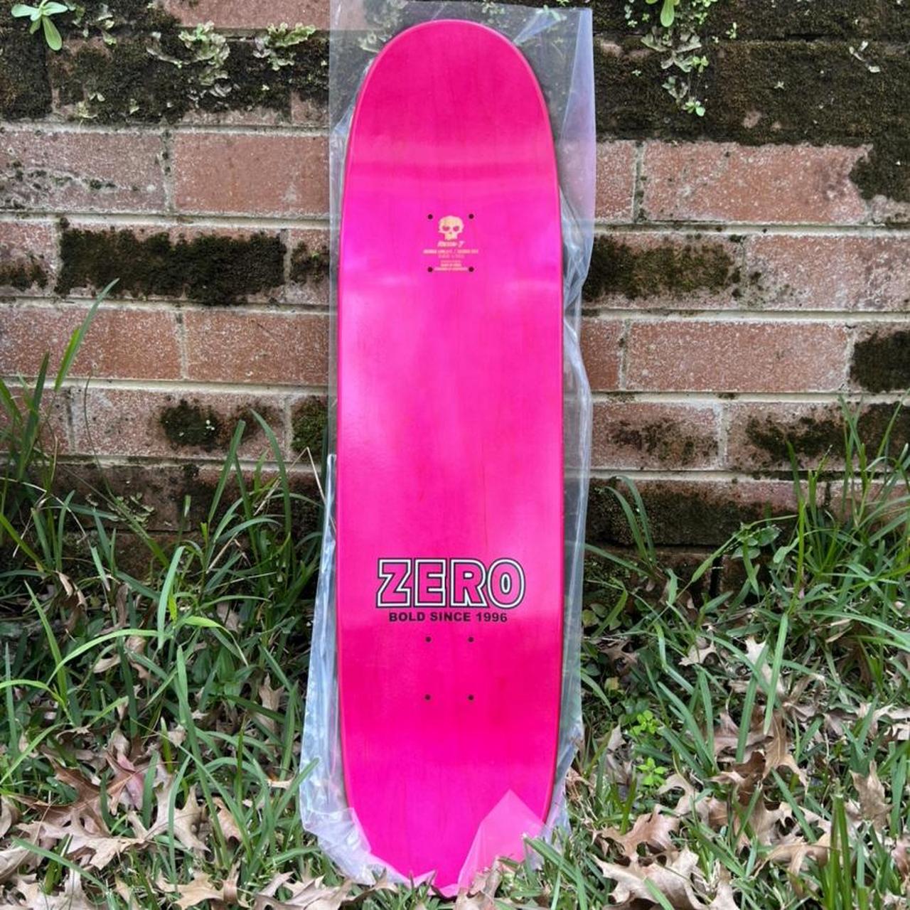 Zero skateboards pink bold 8.625, board is shaped a | Depop