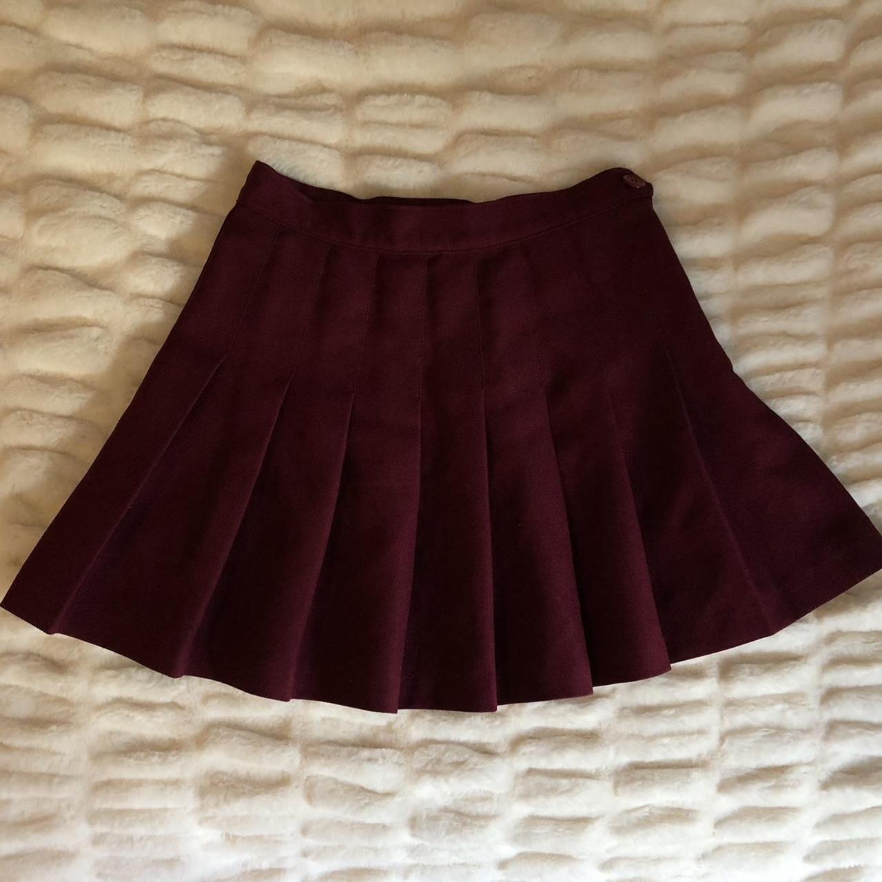 American Apparel Women's Burgundy and Red Skirt