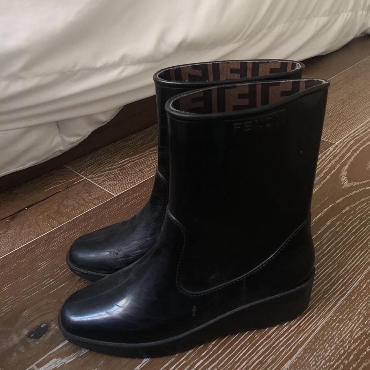 Fendi zucca hot sale rain boots