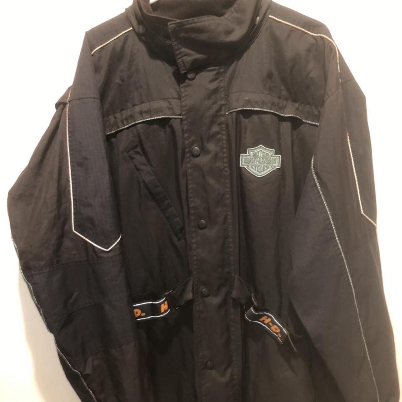 Vintage Harley Davidson Motorcycle jacket waterproof... - Depop