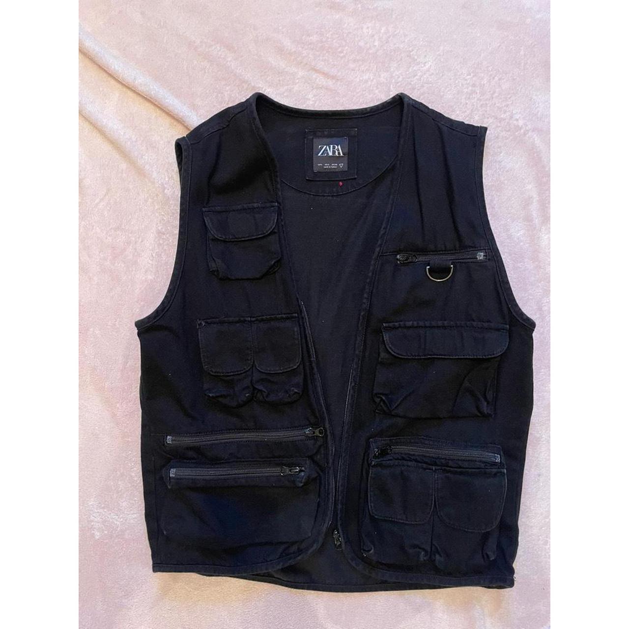Zara Utility Vest - Black - Size Large Great... - Depop