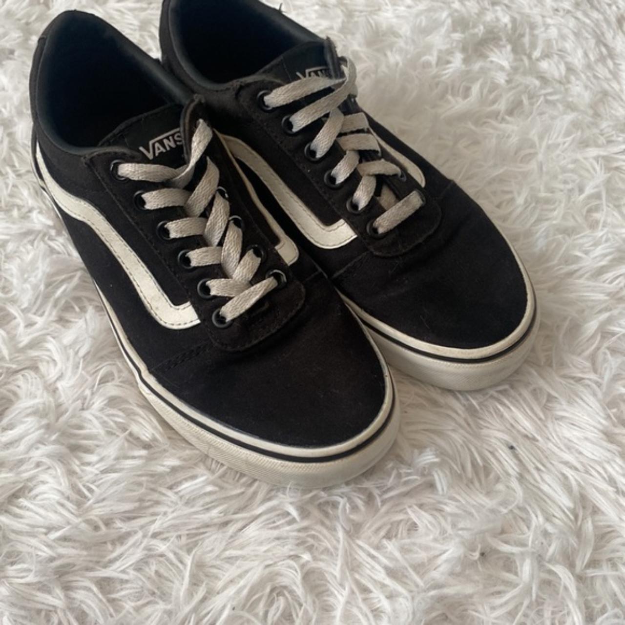 Black Old Skool Vans Lightly worn Black Vans Old... - Depop