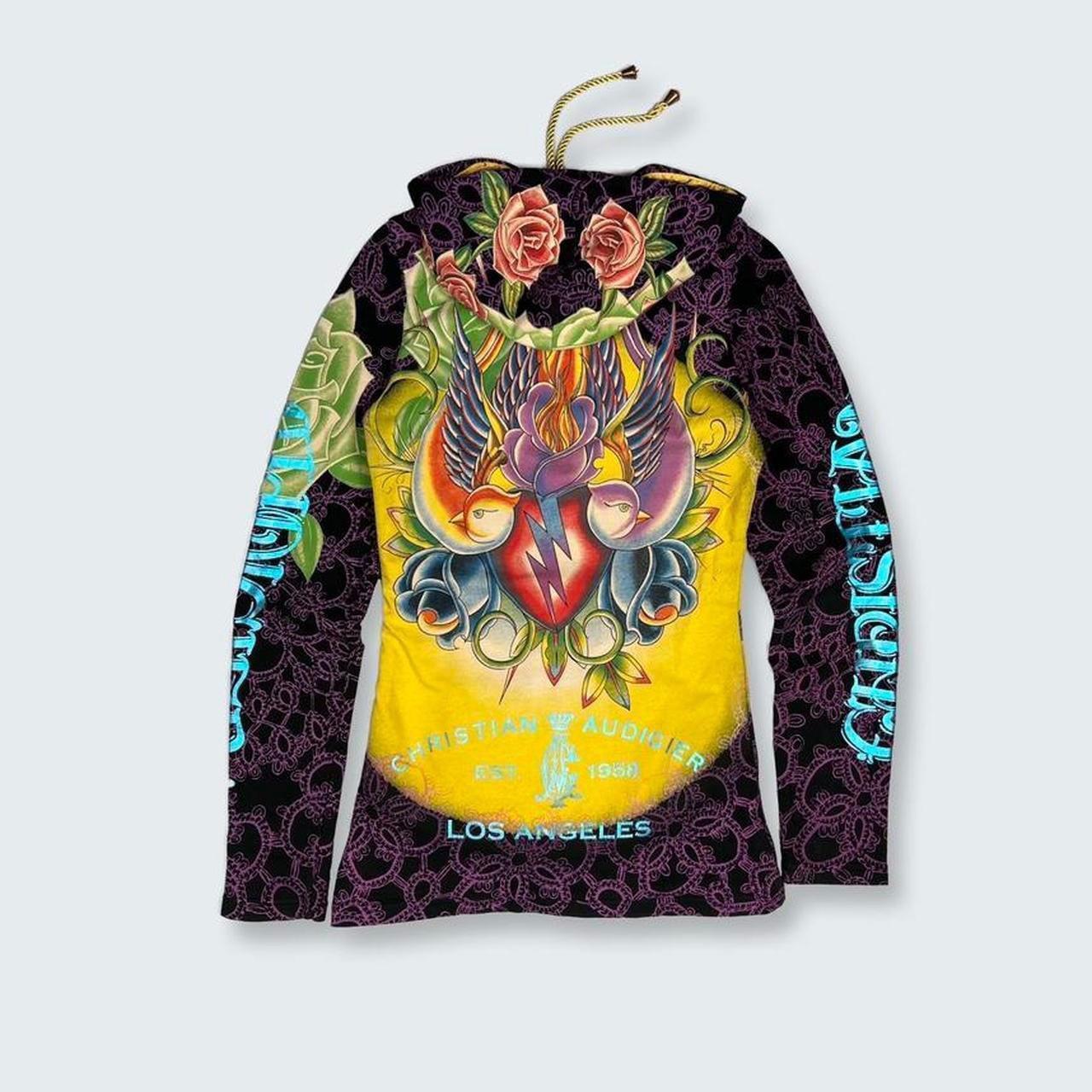EN27 Authentic Vintage Christian Audigier Hoodie... Depop