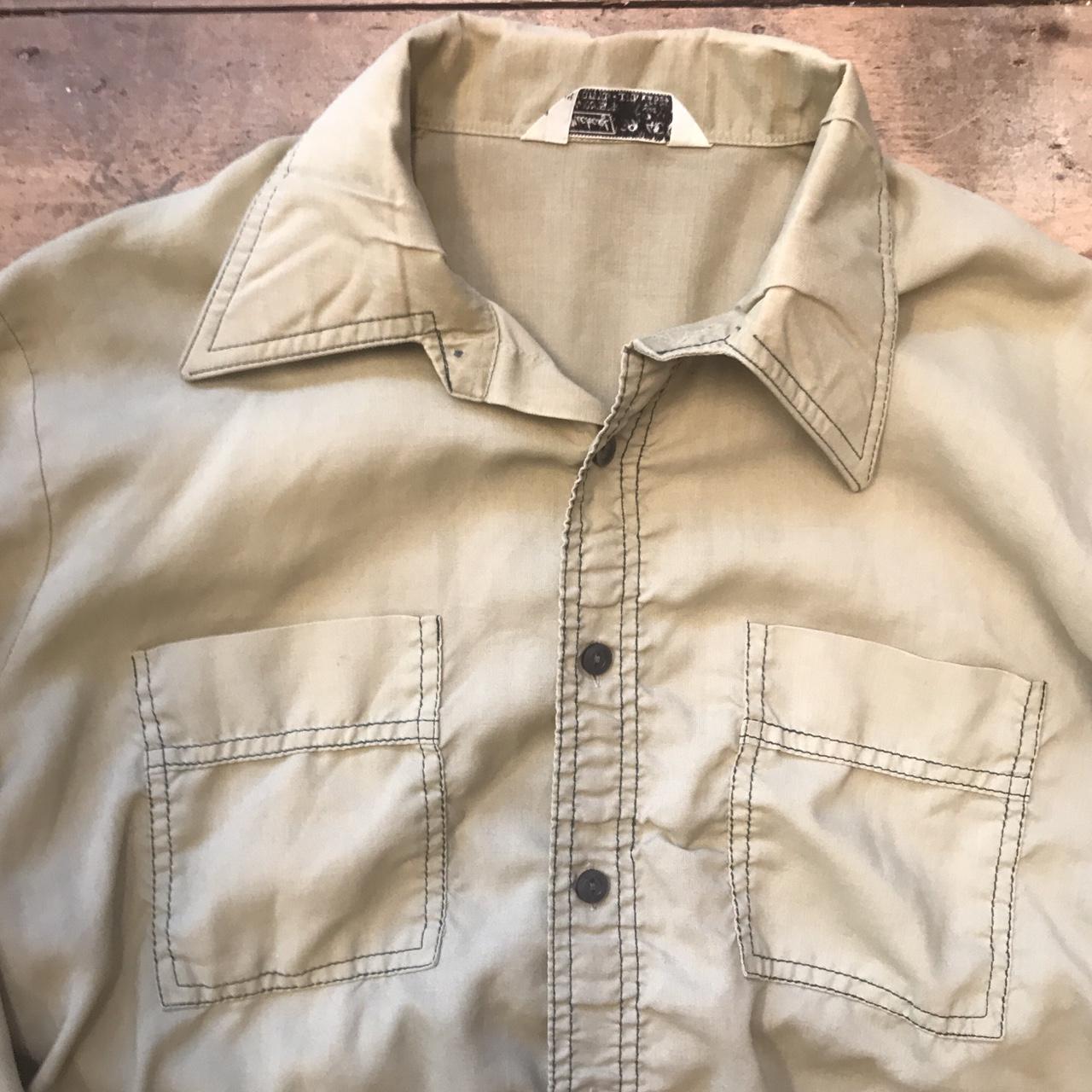 Vintage 1970s Beige St Michael’s Long Sleeve Shirt.... - Depop