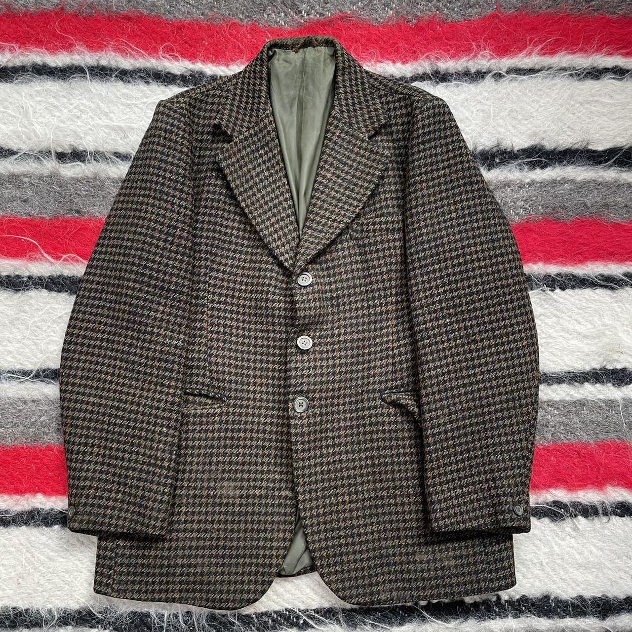 Vintage 1960s 1970s Green Tweed Button Up Blazer... - Depop