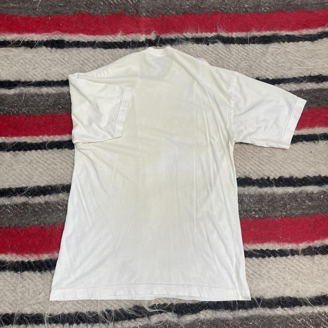 Vintage 1970s 1980s White Plain T-Shirt Top - Size... - Depop