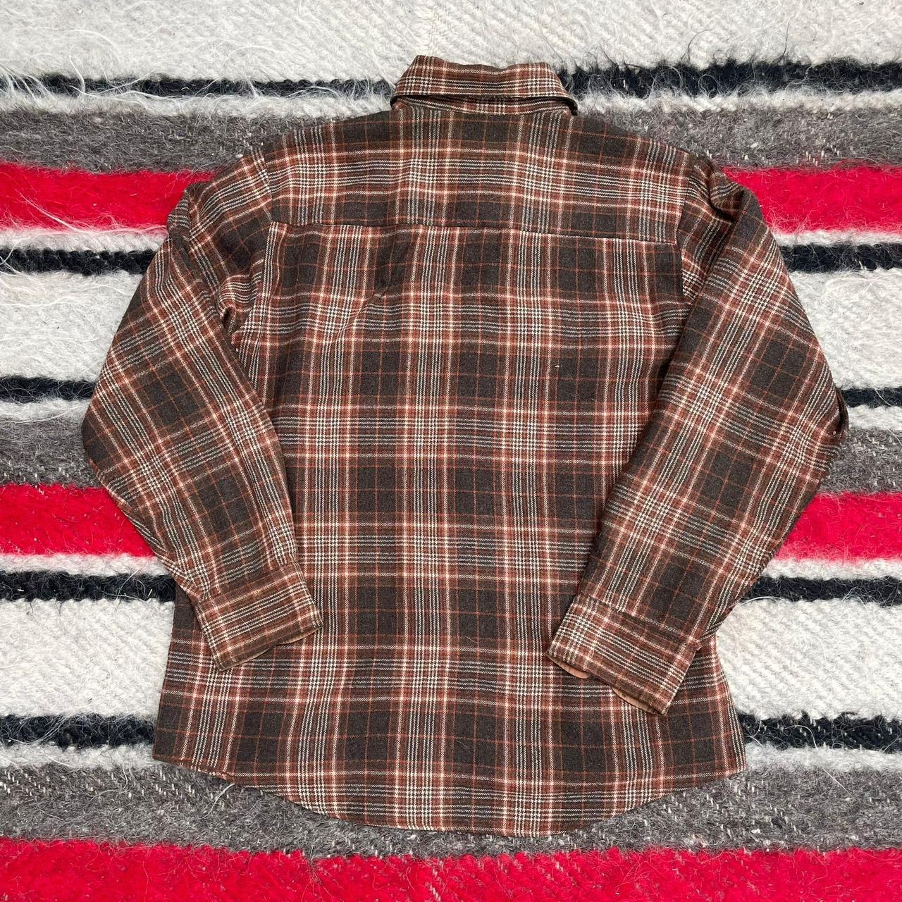 Vintage 1970s 1980s Brown Sportswear Flannel... - Depop