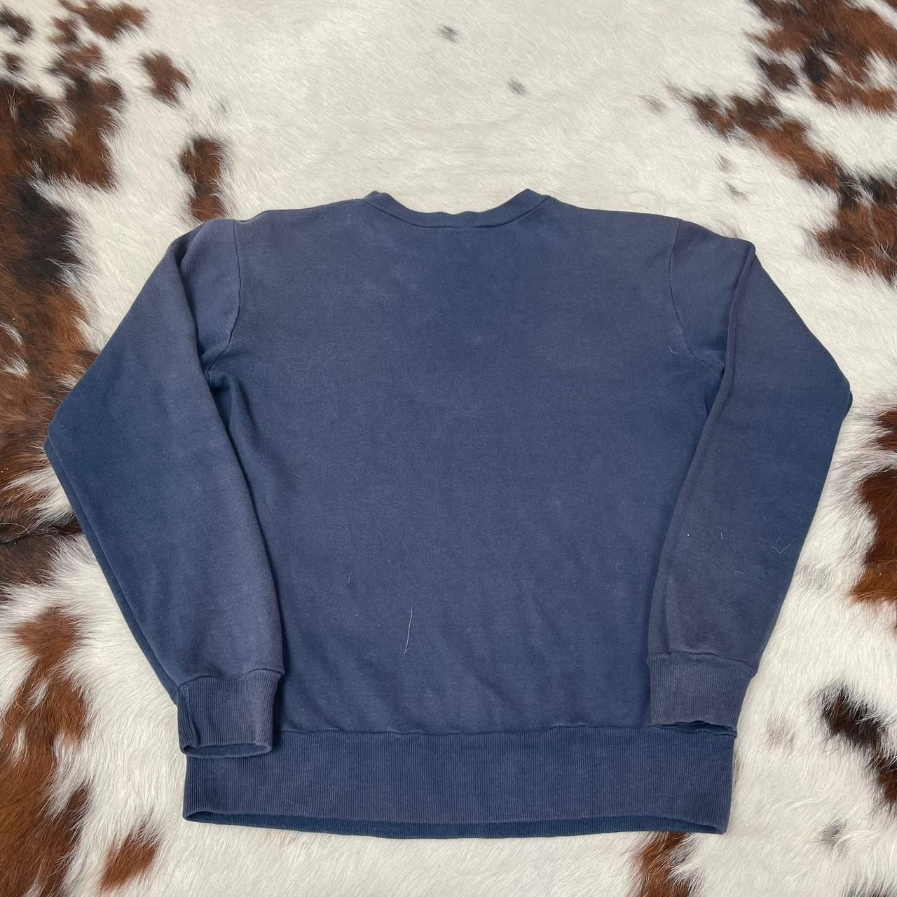 Vintage 1970s/1980s Navy Blue Blank Pullover Jumper... - Depop