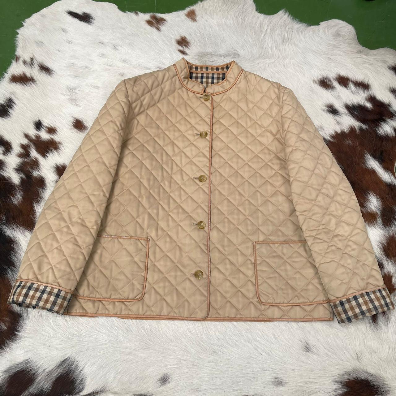 Vintage 1970s 1980s Aquascutum Quilted Jacket Coat.... - Depop