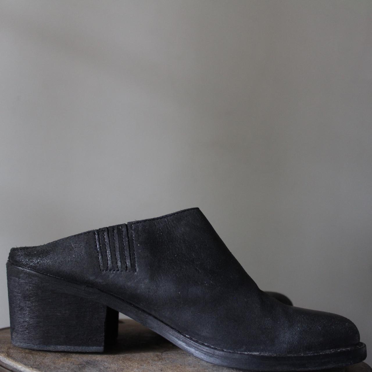 Anthropologie Women's Black Mules Depop
