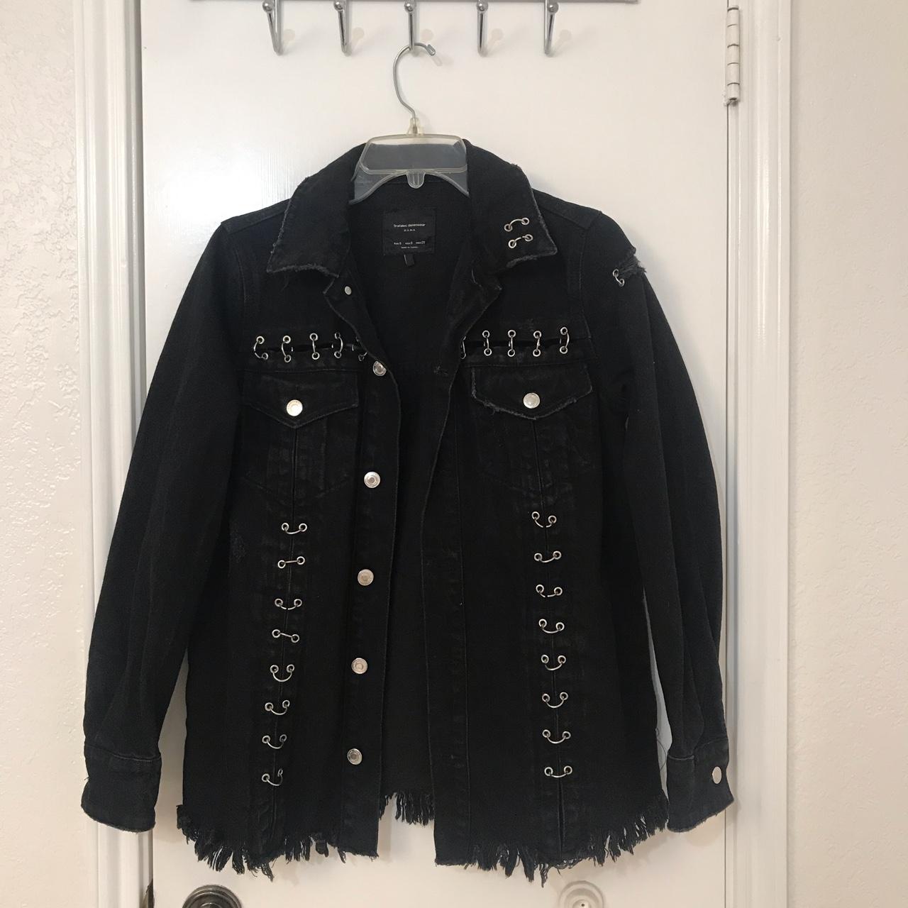 RARE black Zara distressed denim jacket ⛓ I got this... - Depop