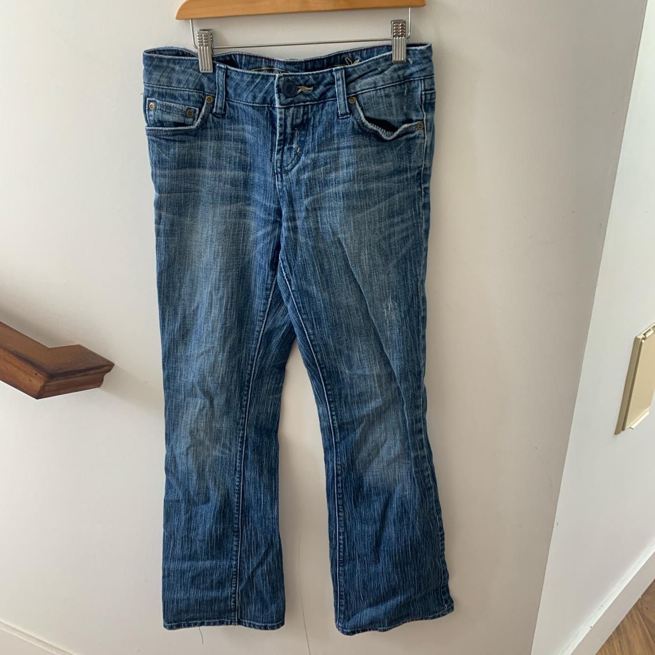 american eagle low rise flare jeans, super cute and... - Depop
