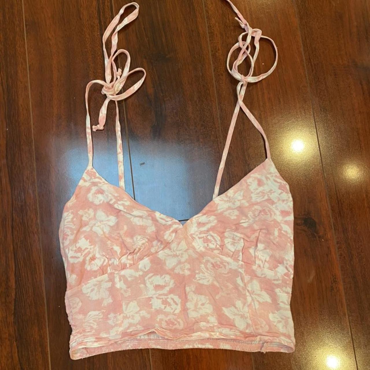 pacsun lottie moss floral tie string cami top size... Depop