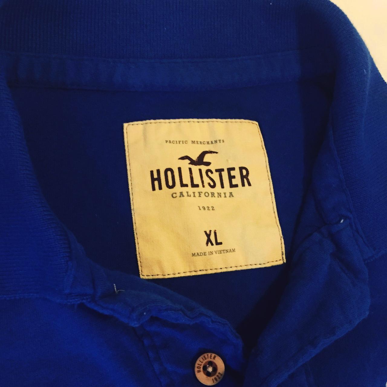 Men's soft blue classic Hollister polo. Size XL,... - Depop