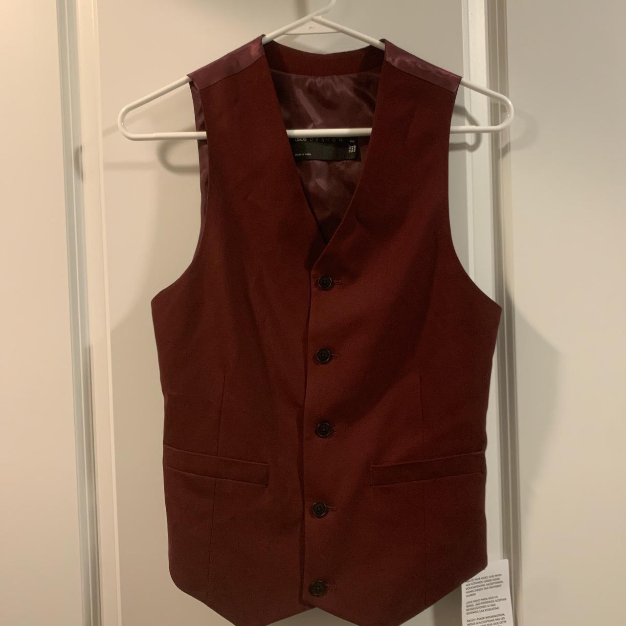 Asos Mens Burgundy Waistcoats Vests Depop