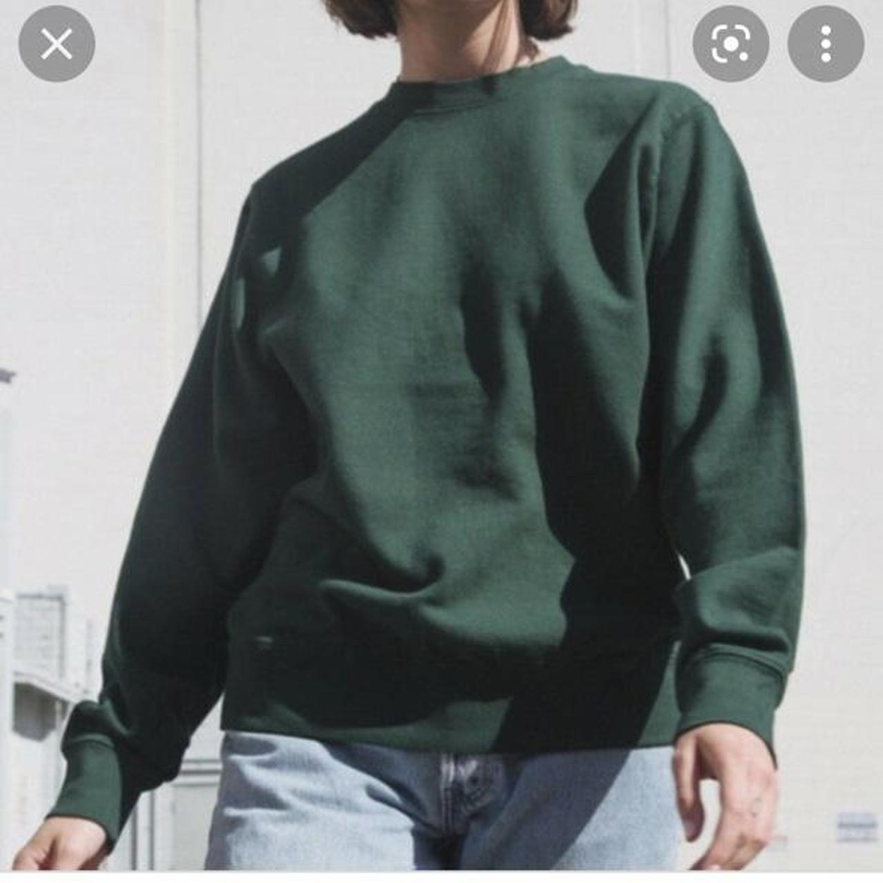 Brandy Melville oversized forest green crewneck I... - Depop