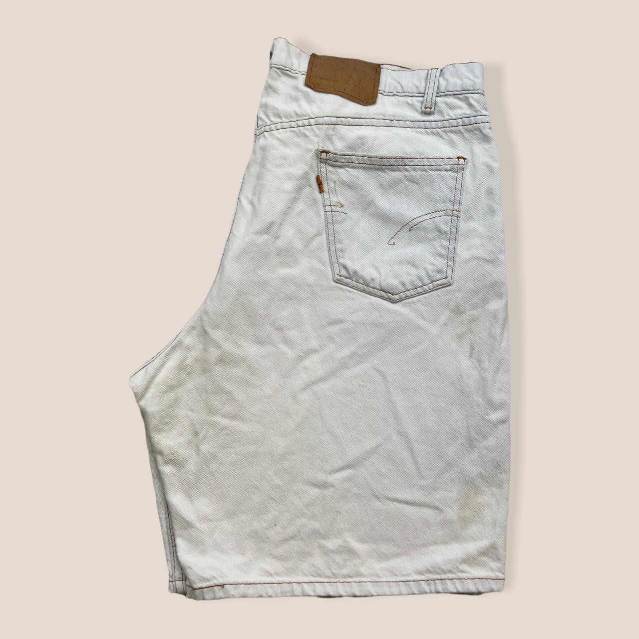 Levi's Denim Shorts Levis 550 White Denim Shorts... - Depop