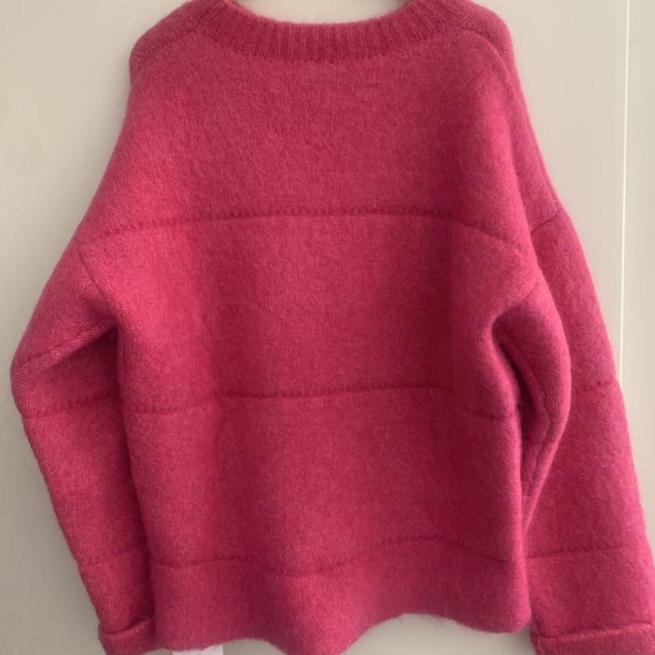 Pink wool Jacquemus jumper, never worn. Size XL but... - Depop