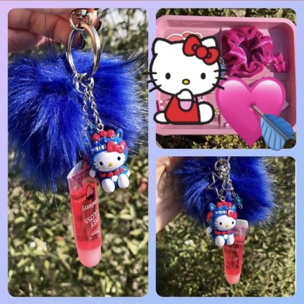 TWO LIPGLOSS BUNDLE KEYCHAIN HELLO KITTY KEYCHAIN - Depop