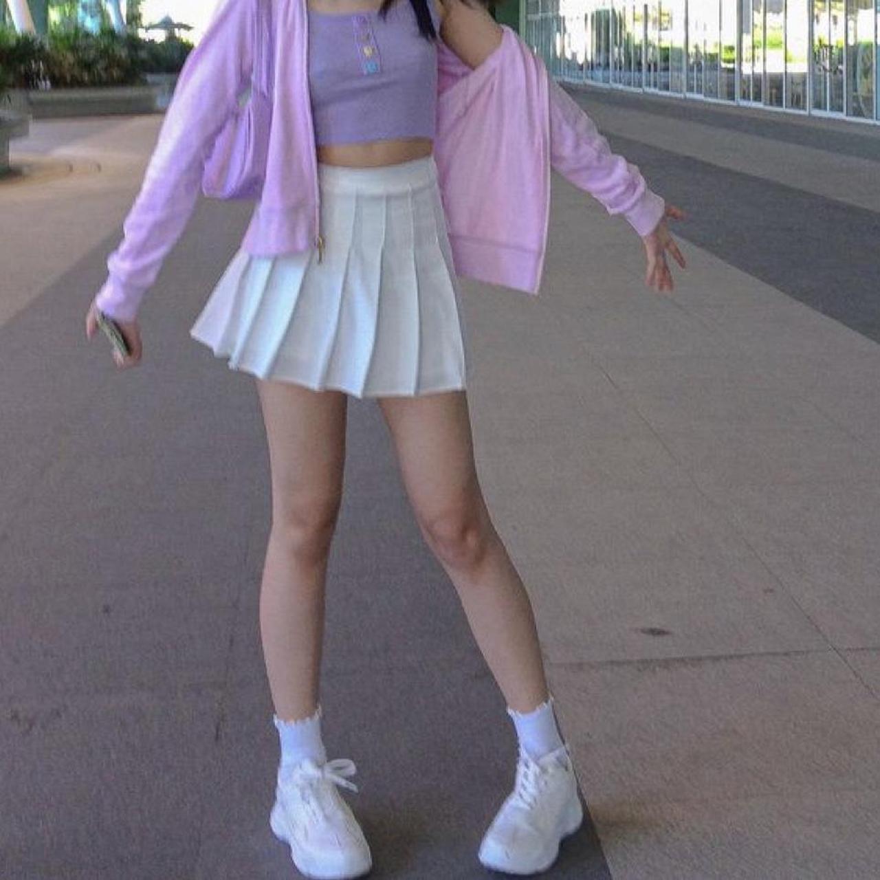 Yesstyle White tennis skirt *Thrifted this skirt... Depop