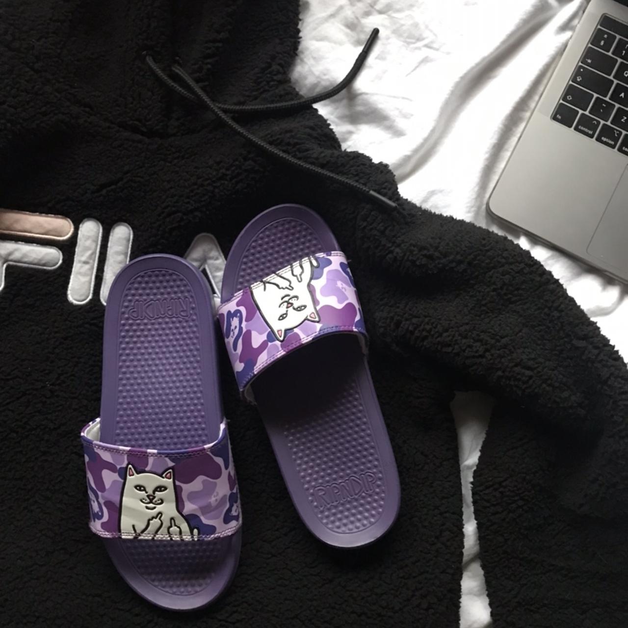 Ripndip purple camo store slides