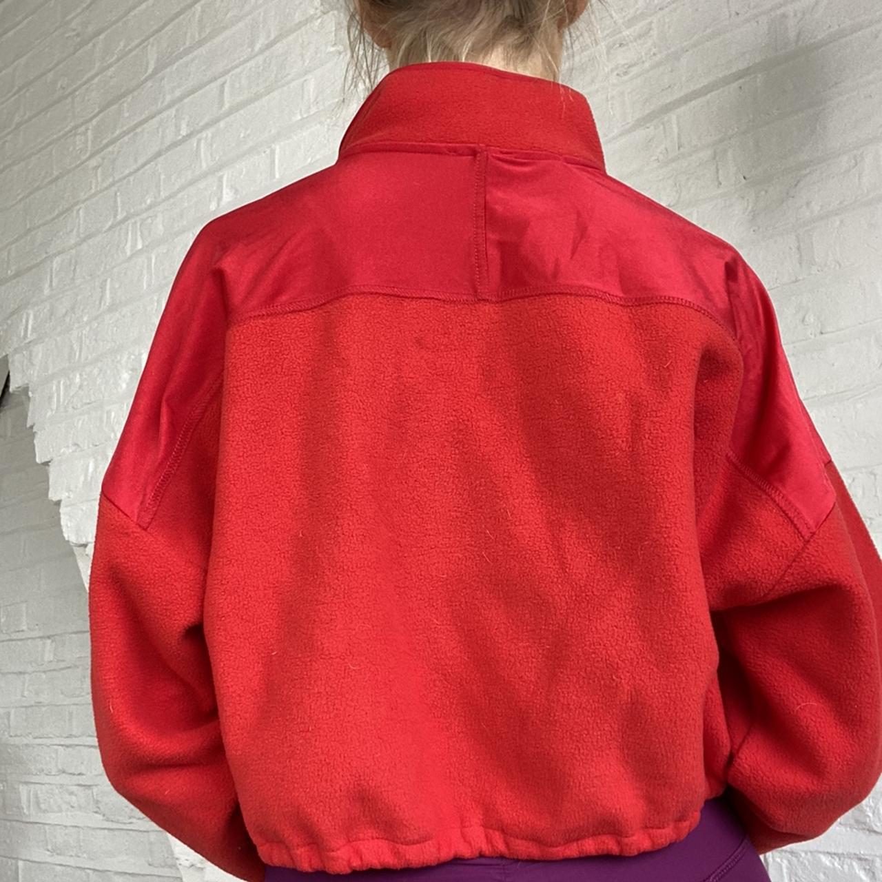 URBAN OUTFITTERS cropped red jumper with elastic... Depop