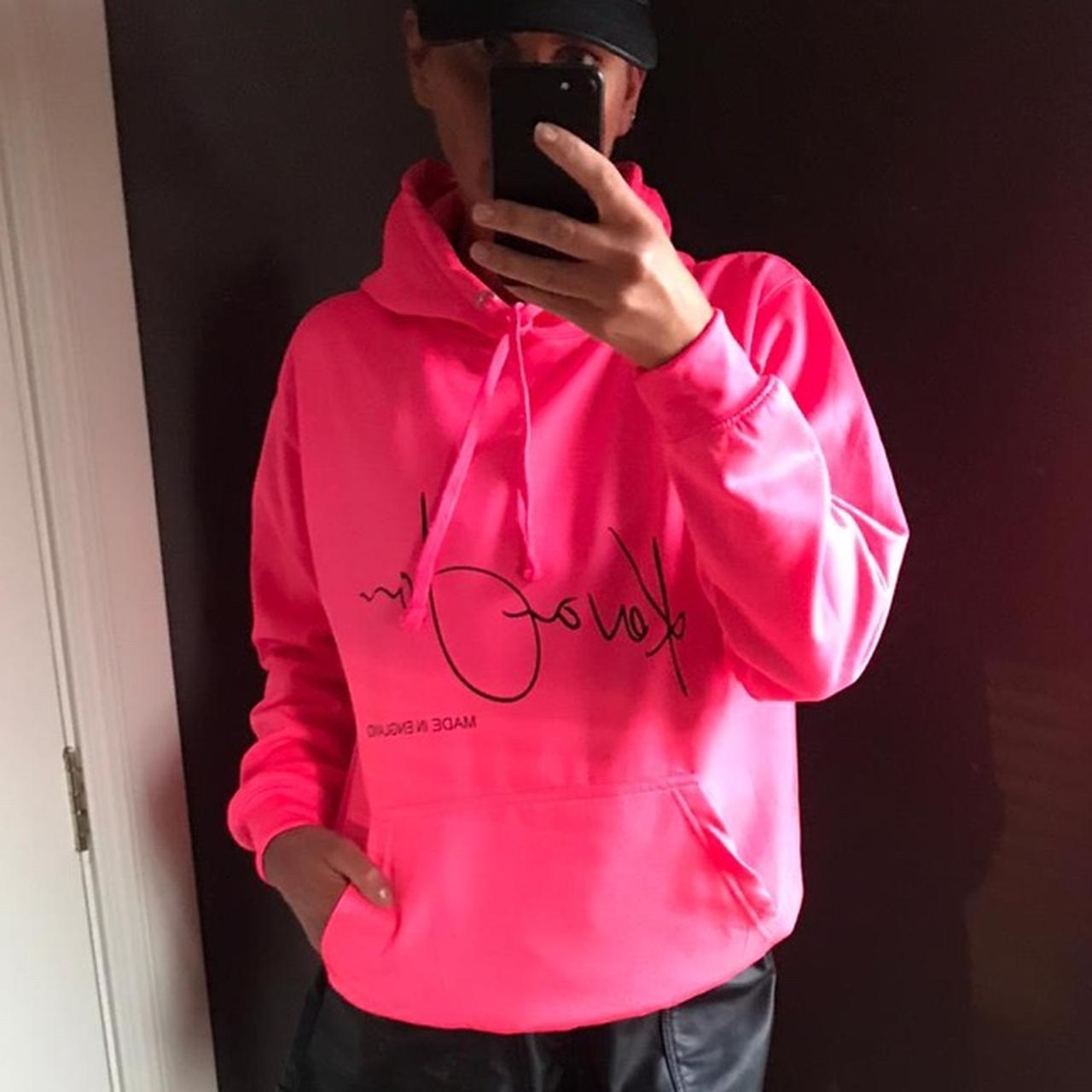 KEVAN JON LUX HOODIE NEON Pink SELF COLOURED