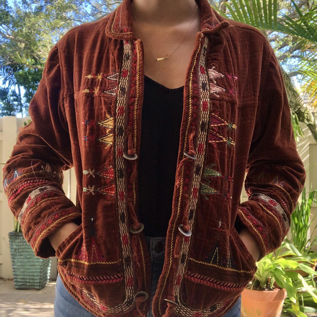 Embroidered velvet jacket - Chico’s brand, size 1... - Depop